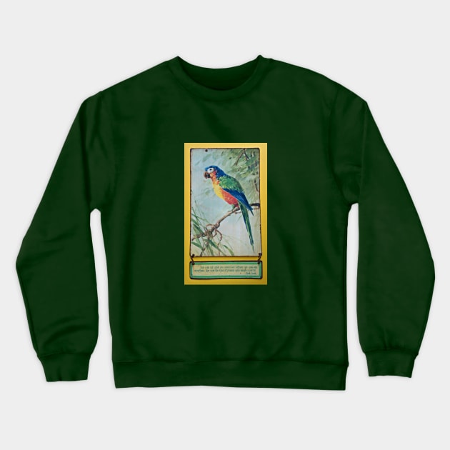 Vintage Parrot Art with Mark Twain Quote Crewneck Sweatshirt by numpdog